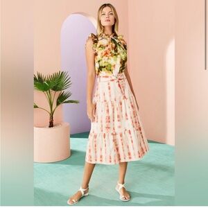 NWT Marie Oliver Tie Dye Brooklyn Skirt Size 2 In Cranberry Dye